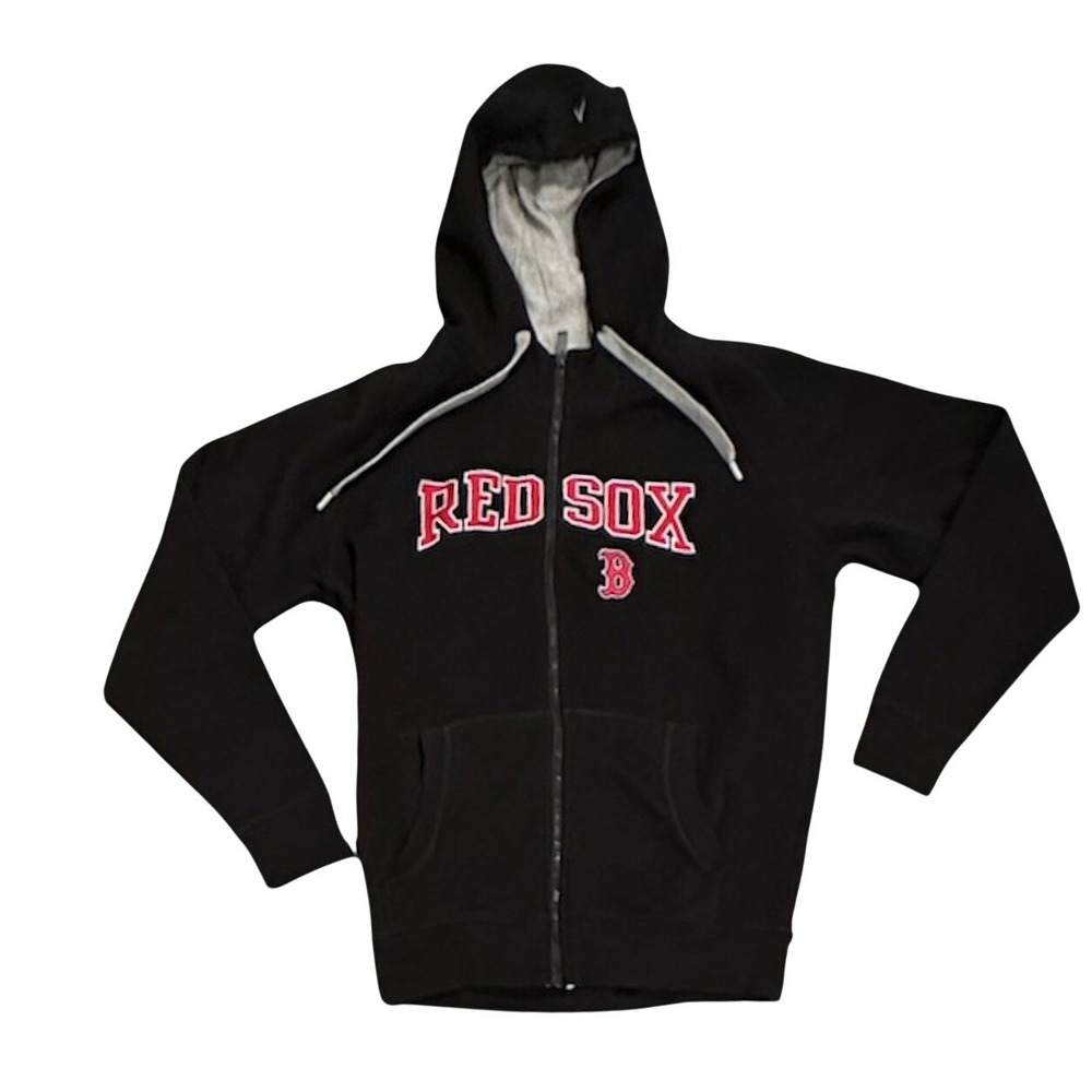 Boston Red Sox Antigua Men's Team Logo Victory Full-Zip Hoodie, Black, Large